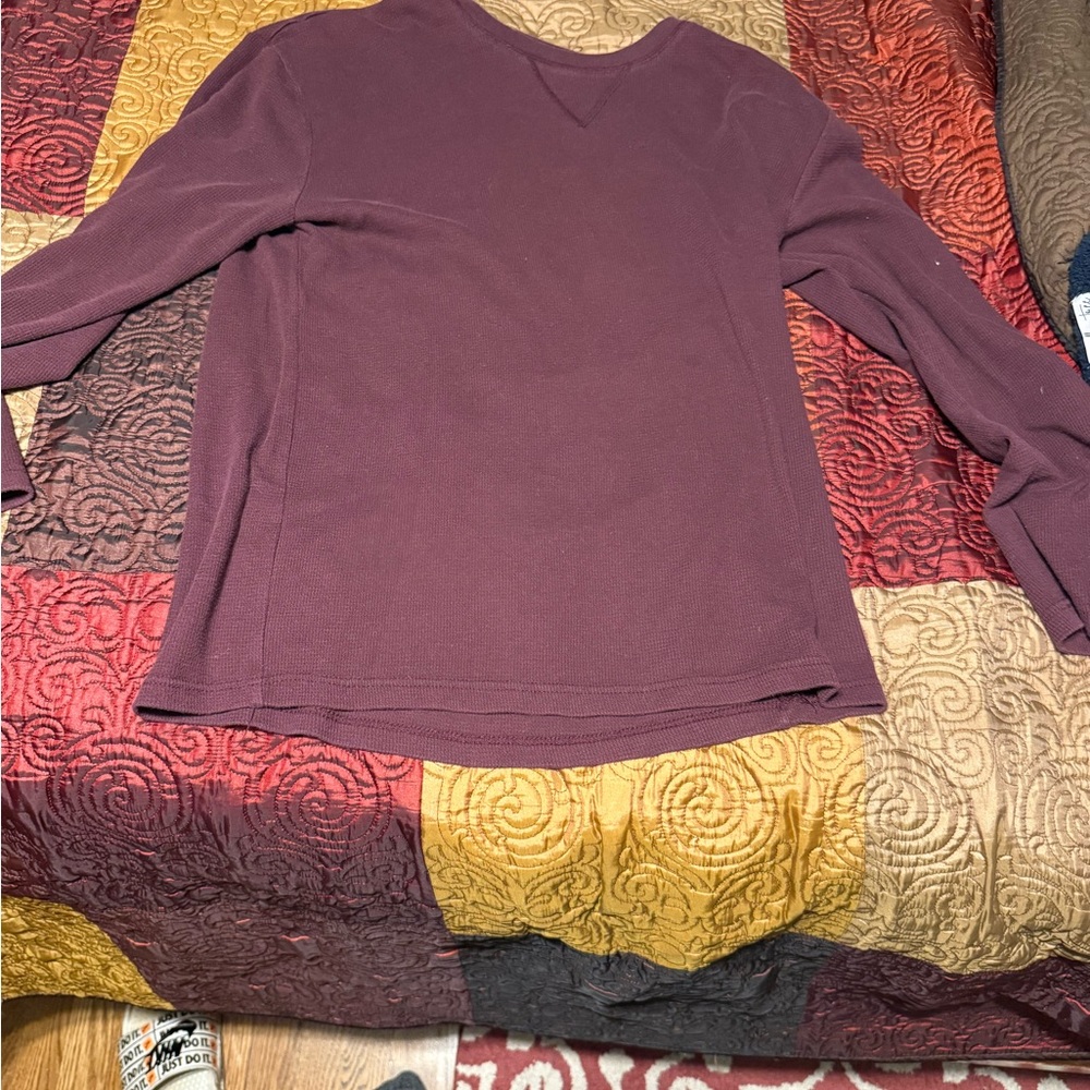 Saddlebred Burgundy Long Sleeve Crewneck Top